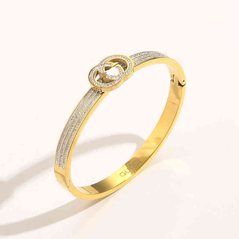 Fine Titanium steel ancient letter hollow out pattern one ring drill opening Buckle Bracelet Stainless steel white clay diamond bracelet female-image-782753084