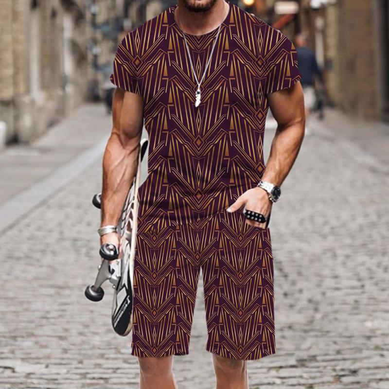 

Men's Tracksuits Men's T-shirt Set Beach Hip-hop O Neck Fashion Harajuku Tops Funny Short Sleeve Outfit Sportswear 3D Printed 2022 Summe, At442jiaadk277