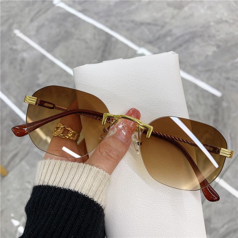 

Sunglasses KAMMPT Vintage Rimless Gradient Shades Designer Sun Glasses Colorful Frameless Men/Women UV400
