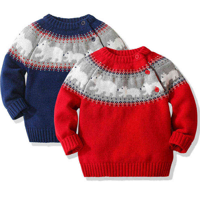 

Christmas Baby Girls Boys Sweater 1-5Yrs Boys Girls Knitting Pullover Cartoon Pattern Long Sleeve Autumn Winter Baby Clothes L220715, 17167 red