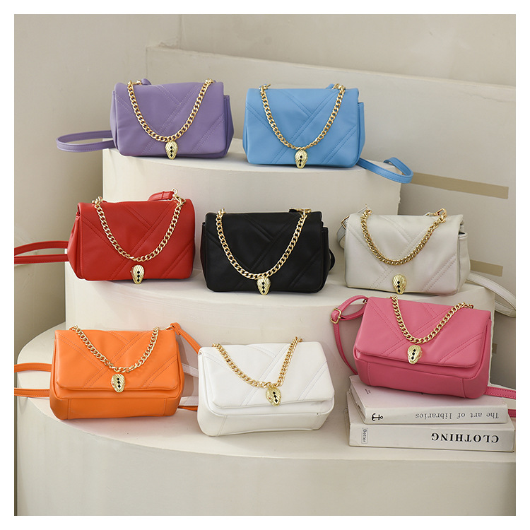 

Women Shoulder Bag Fashion INS Multi Color Versatile Square Cross Handbag, As pic