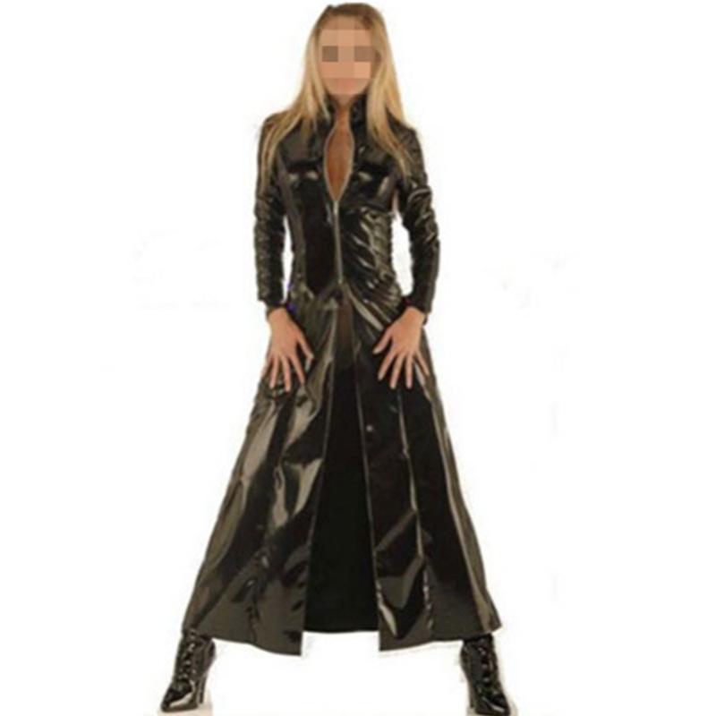 

Women' Jumpsuits & Rompers Sexy Unisex Faux Leather Black Zipper Slim Jumpsuit Long Sleeves Women Men Nightwear Clubwear CostumeWomen, As shown