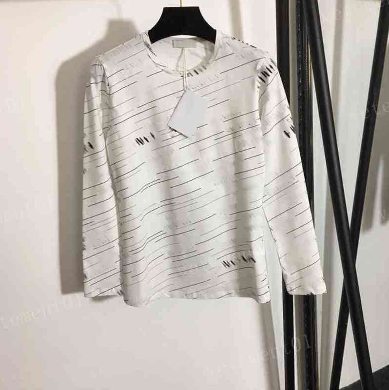 

Womens Long Sleeve T-Shirts Full Body Letter Print Crew Neck Long Sleeve T-Shirt Top High Quality Luxury Designer Women Clothing 0912