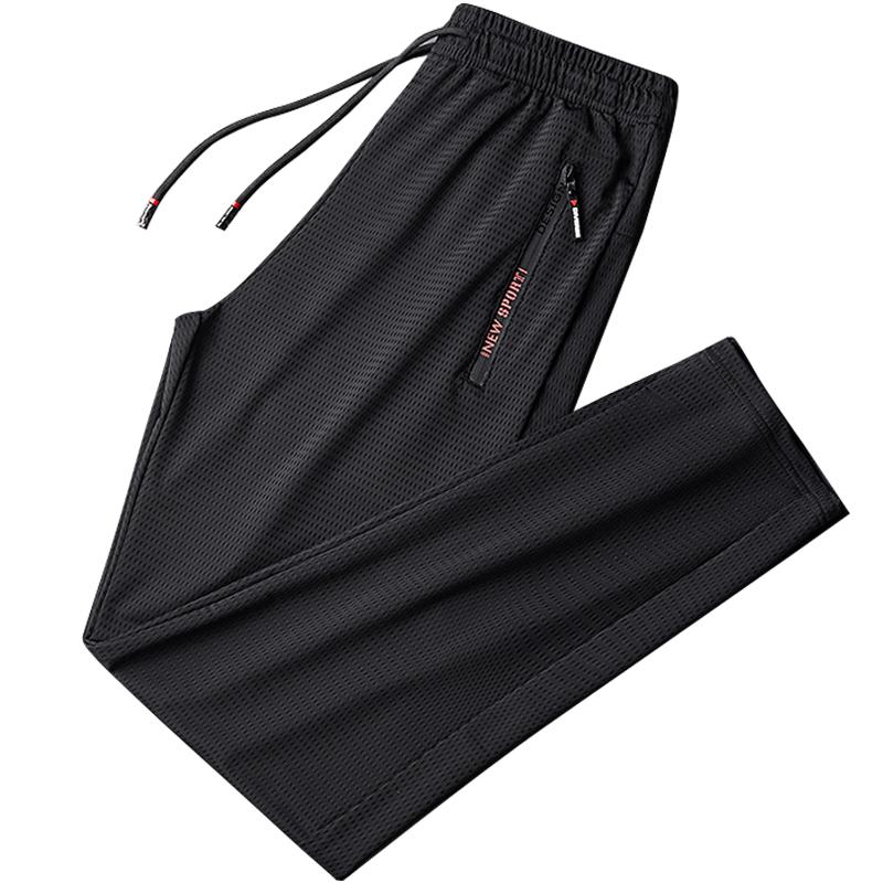 

Men's Pants Summer Breathable Mesh Black Sweatpants Men Joggers Sportswear Baggy Trousers Male Casual Track Plus Size 7XL 8XL 9XL