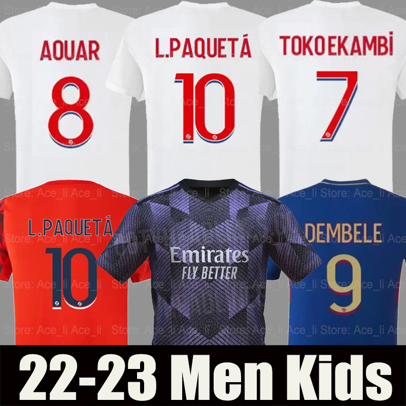 

OL soccer jersey 22 23 Maillot Lyon home away 2022 2023 third 4TH digital fourth football shirt TOKO EKAMBI BRUNO G CHERKI AOUAR HOME KADEWER men kids kit uniforms, 22-23 away