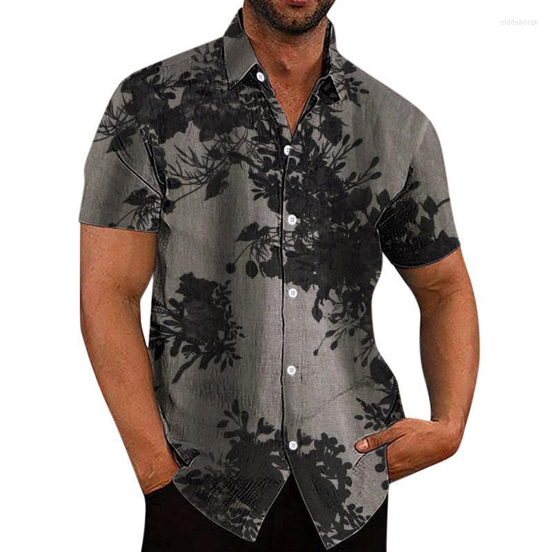 

Men' Casual Shirts Printed For Men Button Down Short Sleeve Lapel Collar Hawaiian Shirt Summer Beach Blouses Chemise HommeMen' Eldd22, Black