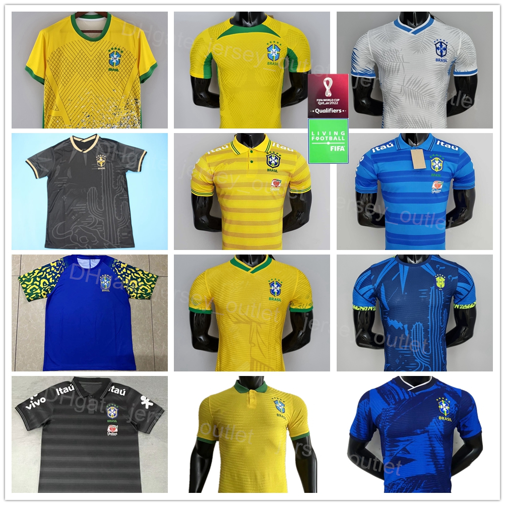 

Qatar World Cup 2022 Brazils Soccer Jersey 9 RICHARLISON 19 RAPHINHA 11 Philippe Coutinho 3 Thiago Silva 7 Lucas Paqueta 4 MARQUINHOS 2 DANILO Football Shirt Kits, Yellow