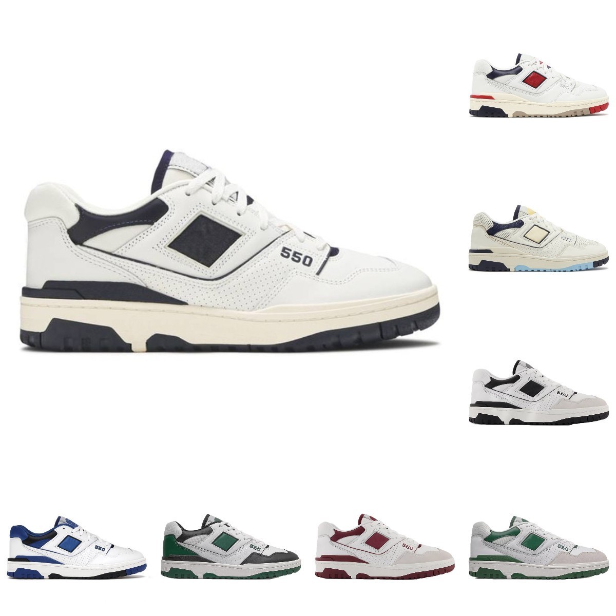 

New B550 550 Sports Shoes Mens Women White Green Grey Cream Black Blue UNC BB550 Navy Purple Shadow Syracuse Burgundy Cyan AURALEE Shadow Trainers Designers Sports S6, Please contact us