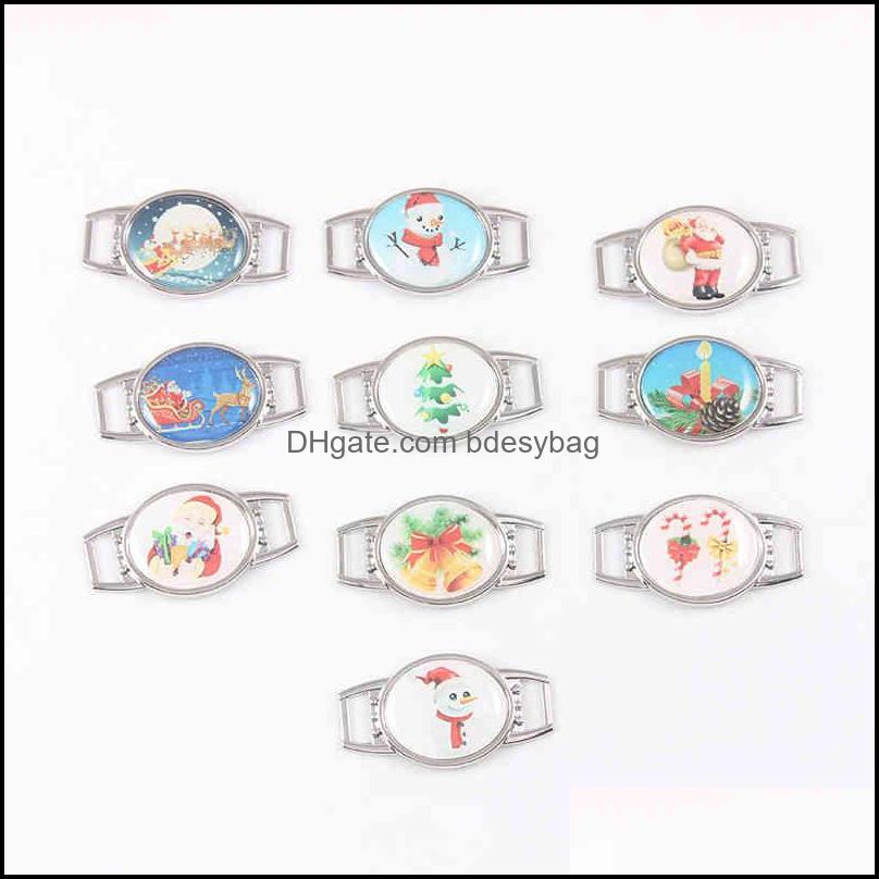 

Charms Jewelry Findings Components 12Pcs Fashion Colorf Christmas Pattern Charm For Shoelace Sport Shoes Paracord Dhu0E