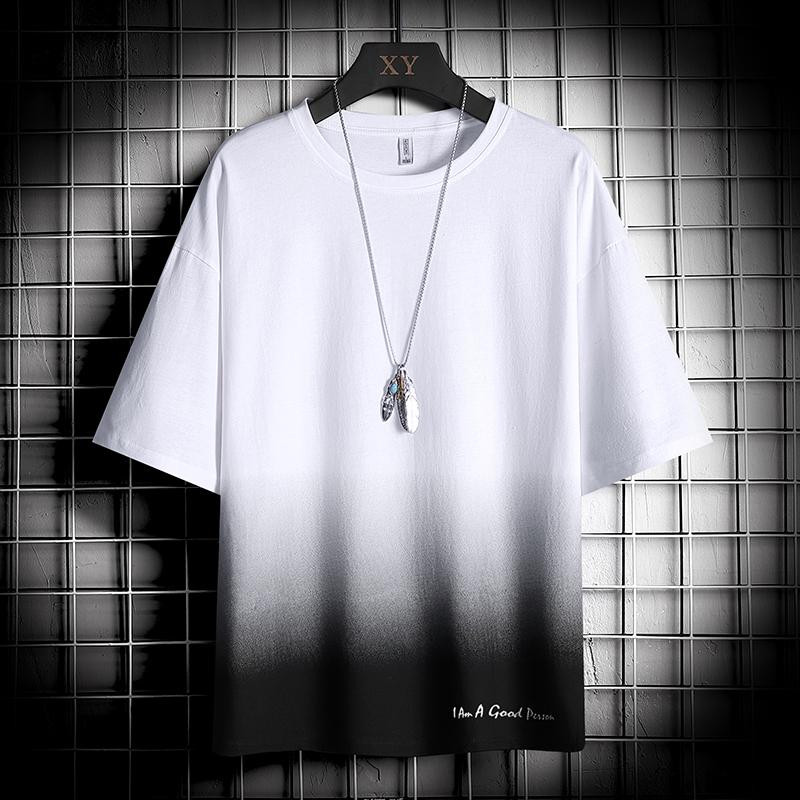 

Men's T-Shirts Brand Cotton Oversized Patchwork Men's T-Shirt 2022 Summer O-Neck Short Sleeve Men Casual T Shirt Clothes For Teens Tops, White tc303