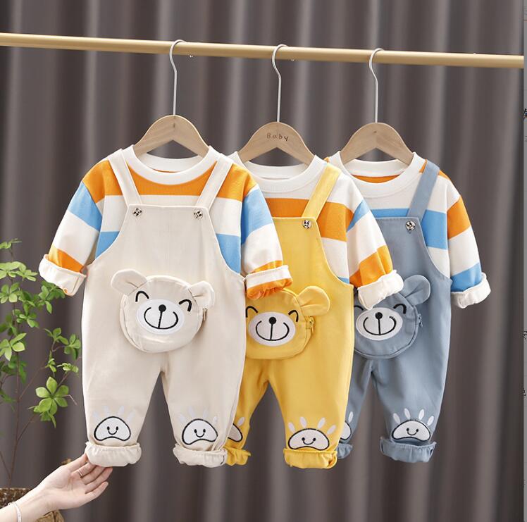 

Virgin baby one-piece suspender set 2021 new children's Korean version spring and autumn style foreign style children's trend, Yellow