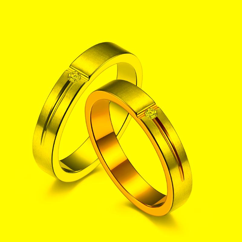 

Wedding Rings For Men Women Titanium Steel Rose Gold/Sliver 2 Color 4mm Simple T-shaped Matte Bands GiftsWedding