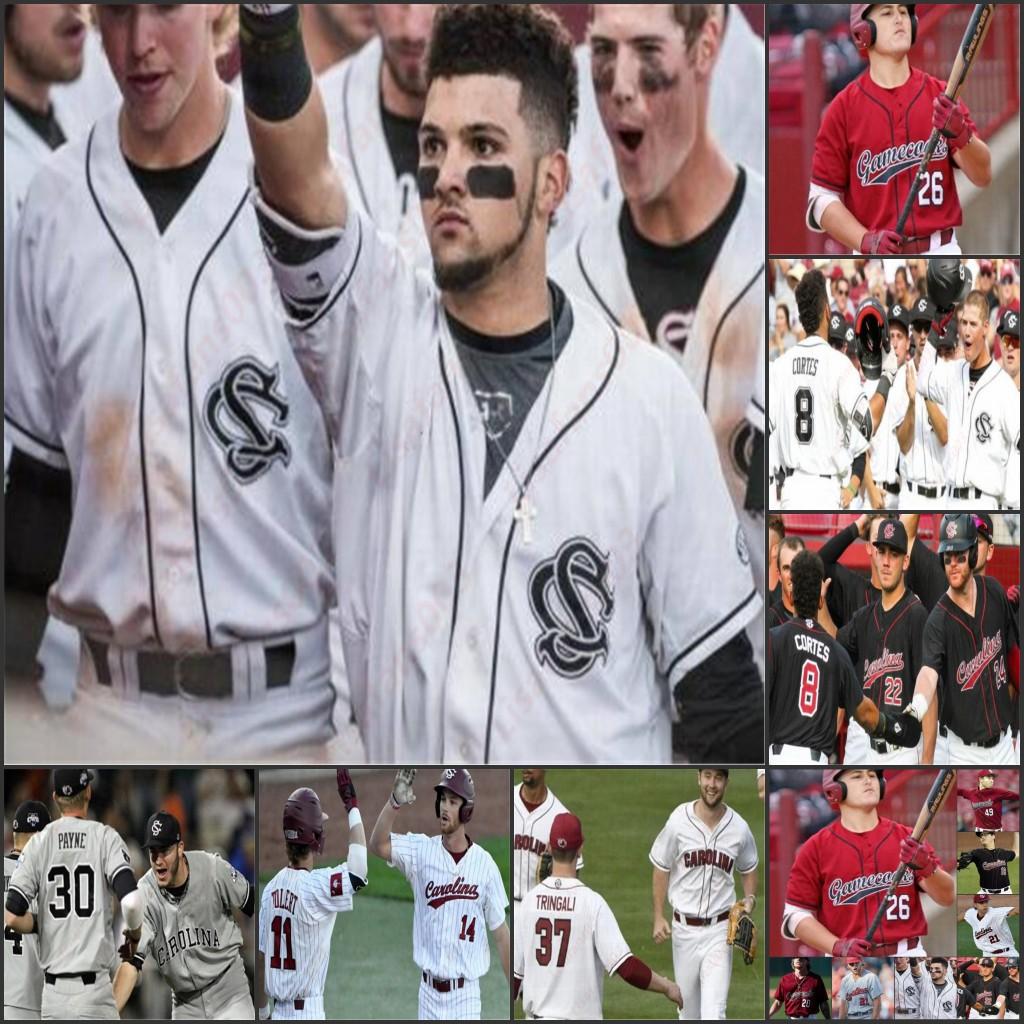 

Custom South Carolina Baseball stitched Jersey Personalized mens women youth any name number TJ Hopkins Jacob Olson Reid Morgan, Grey stripe