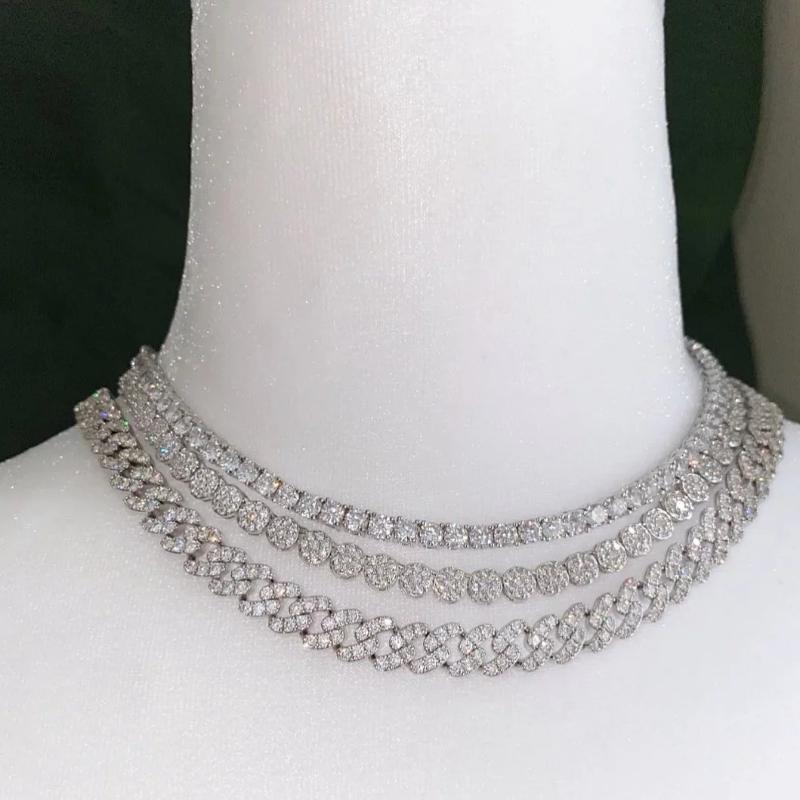 

Chains Arrived Gold Silver Color 5mmTennis Chain Choker Necklace Women Bridal Hip Hop Iced Out Sparking Bling 5A CZ Charms JewelryChains