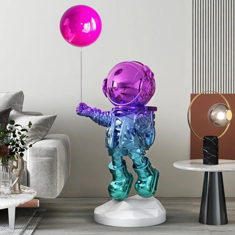 

Decorative Objects & Figurines Large Size Statue Living Room Floor Decor Electroplated Astronaut Sculpture Modern Nordic Home Decoration Acc