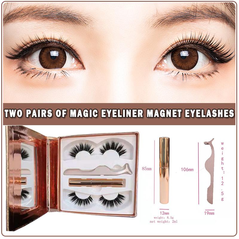

False Eyelashes Eyeliner Mink Waterproof 2 Pairs Plus Tweezers 3D EyelashesFalse