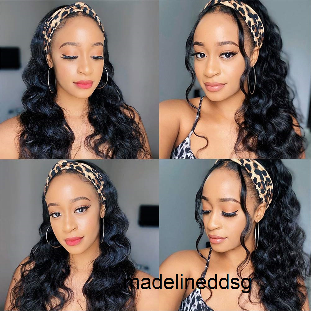 

Headband Wig Blonde Synthetic Wigs for Women Glueless Body Wave Machine Made Wig Color 613 Headband Long Curly Wigfactory direct 1E99, 1b