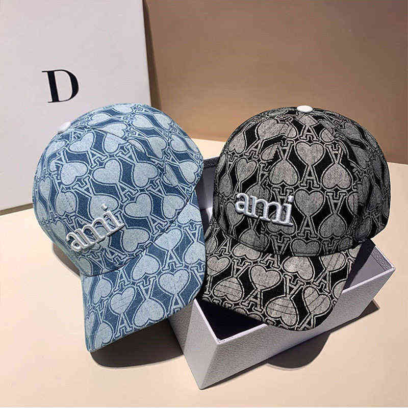 

2022 AMI Hats Men And Women's Love LETTER A Embroidered Hardtop Baseball Cap Adjustable Couple Shopping Casual Hat Y220702