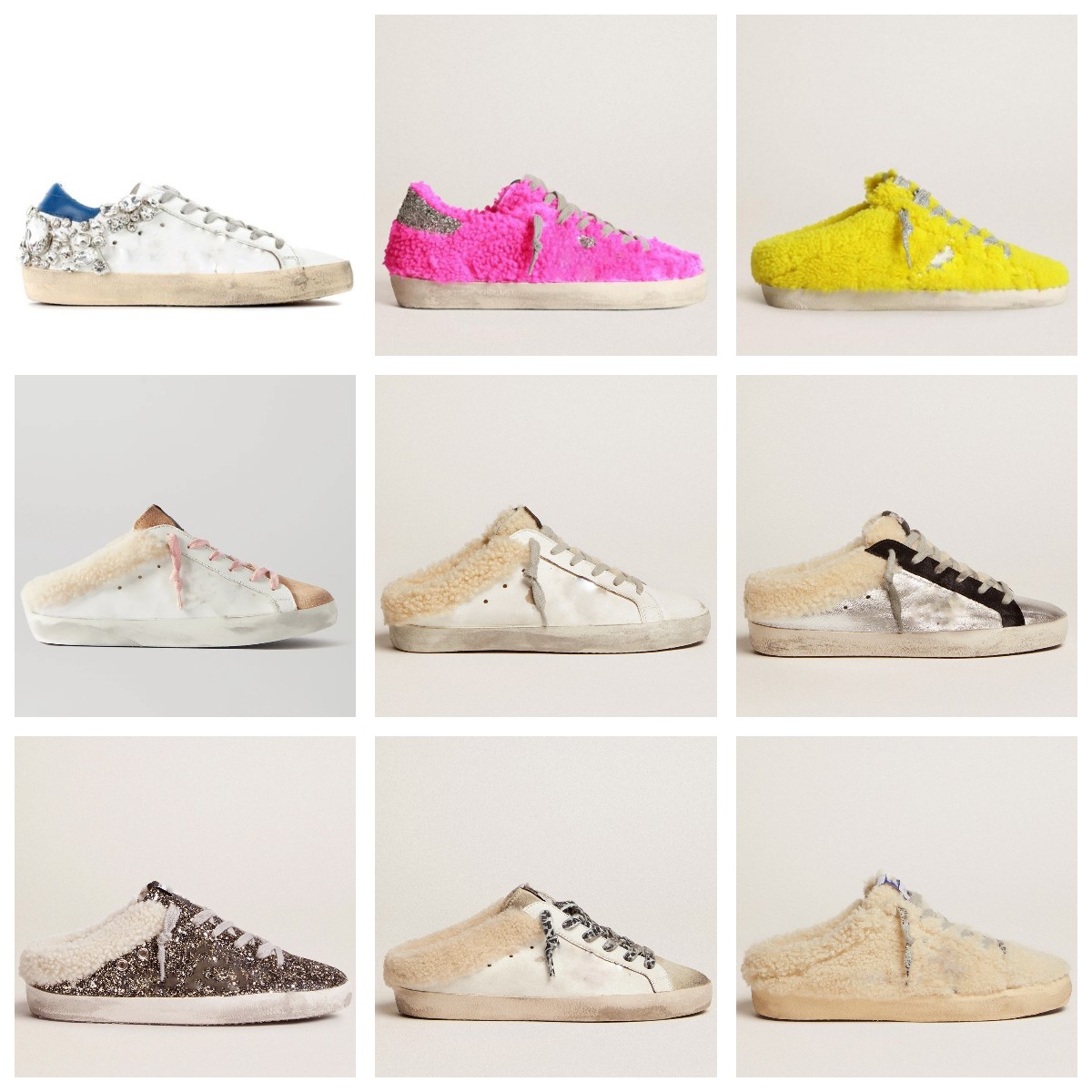 

#Golden#Gooses#Sneakers Luxury Super star Sabot Sandals Golden Sneakers Woman casual shoes Italy brand Sequin Classic White Do old dirty shoe plush slippers, Star 1