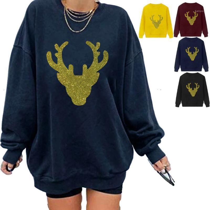 

Christmas Printed Loose Thickened Casual Plus Size Hoodies Printing Sweatshirt Women Harajuku Hoodie Women's & Sweatshirts, Burgundy