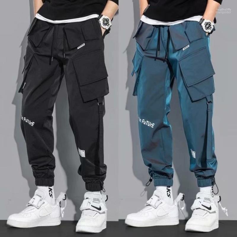 

Men' Pants Men' Cargo Fashion Hip Hop Multi-pocket Trousers Trendy Streetwear Solid Sweatpants Pantalones Casuales Para HombreMen' He, Black