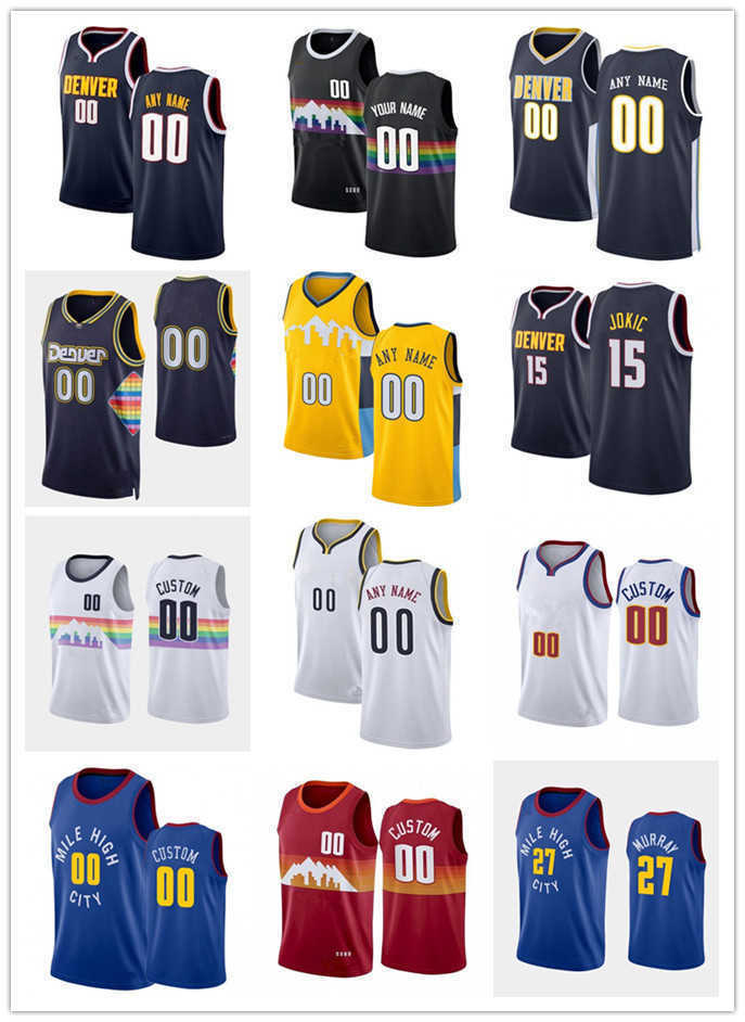 

75th Custom Denver''MEN Nuggets''Jersey Womn Youth Nikola 15 Jokic''Jamal 27 Murray 50 Aaron Gordon 1 Michael Porter Jr. Basketball Jerseys, Color