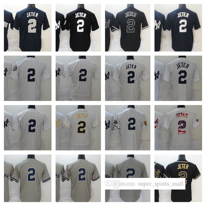 

2 Derek Jeter Baseball Blank 2022 Stitched Jerseys Men Women Youth Size S--XXXL, As picture