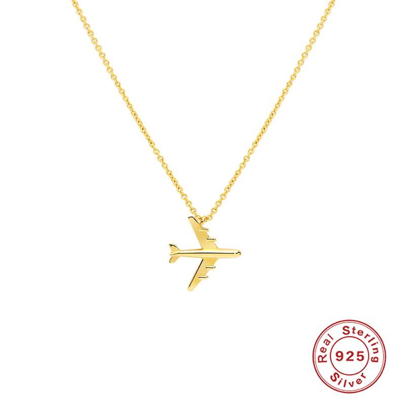 

Other Aide 925 Sterling Silver Airplane Pendant Necklaces For Women Girls Birthday Gift Aircraft Chain Choker Necklace Fine JewelryOther