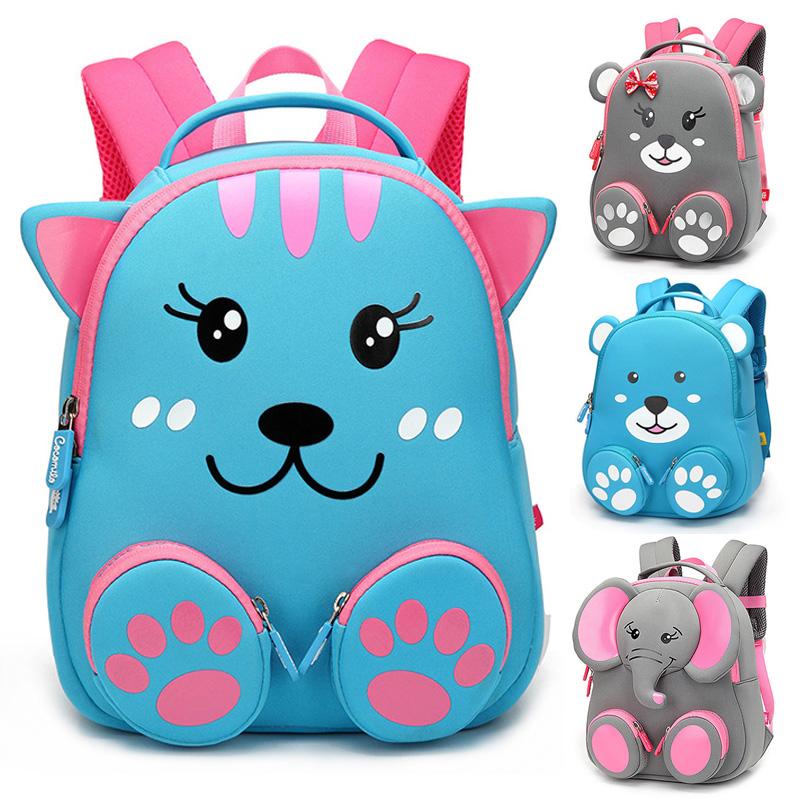 

School Bags Fashion Cartoon Cat Backpack Schoolbag For Girls Boys Children Student Kids Bag Gift Mochila Escolar, Monkey