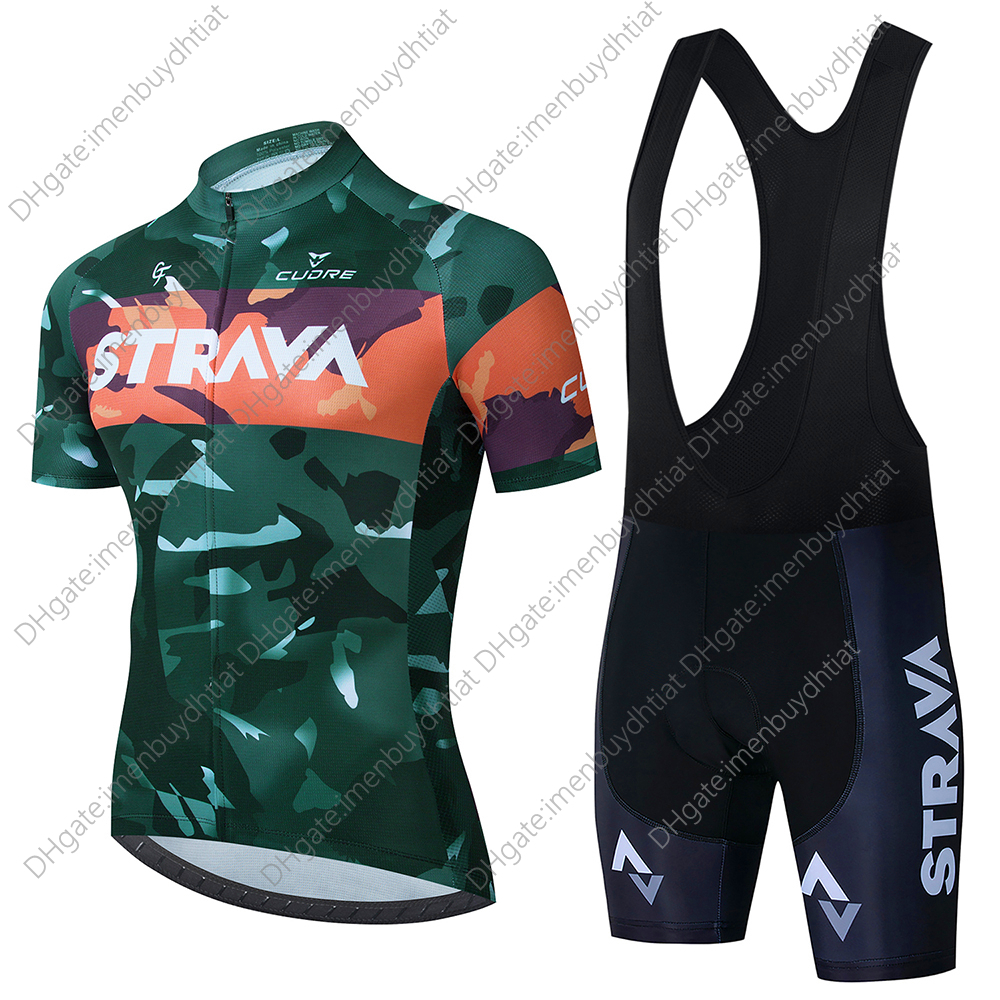 2022 Cycling Suits 2022 New Fashion Tracksuits Armygreen Strava Short Maillot Ciclismo Men's Summer Breathable Yhc5
