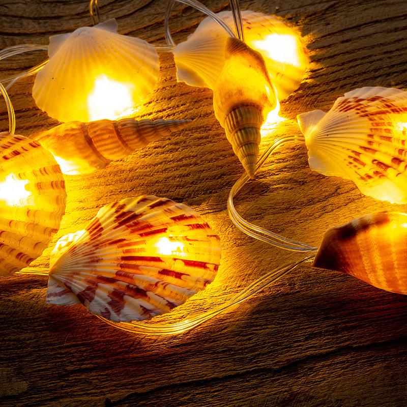

Decorative Objects & Figurines Marine Style Natural Shell Conch Decoration DIY Handmade Lighting Lamp Shells String Biological Specimen Home