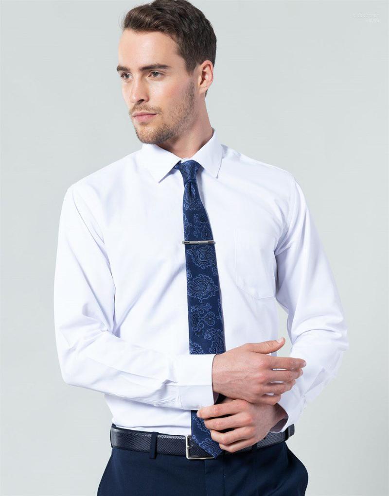 

White Black Blue Pink Business Dress Shirt Men Fashion Long Sleeve Shirts Mens Working Office Wear Men' Eldd22