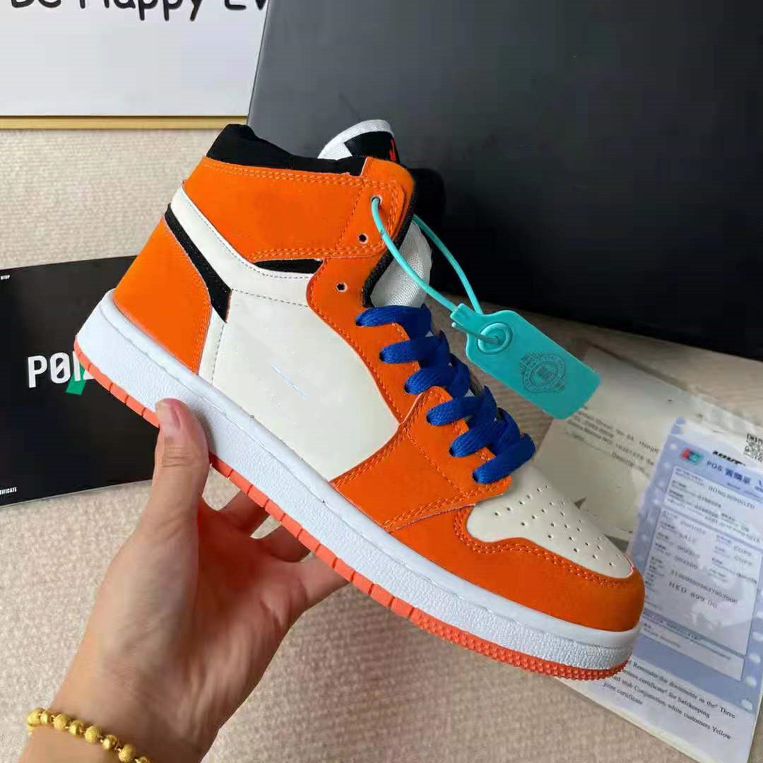 

Designer Men Women Sneaker Shoes Fashion 1s OG High Top Lace-Up Casual Flats Comfortalbe Wear-Resisting Skateboarding Sports Shoe 36-44