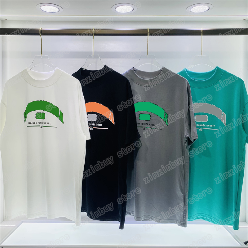 

22ss Men Women Designers t shirt Scissors print short sleeve Man Crew Neck Streetwear white black xinxinbuy M-2XL