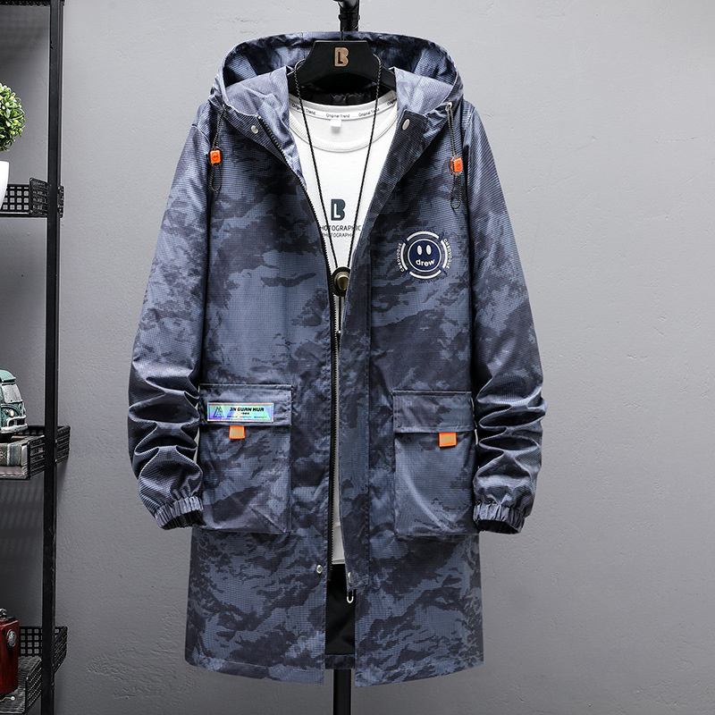 

Men's Trench Coats Man Windbreaker Jackets Waterproof Hooded Water Proof Wind Breaker Casual Coat Men Clothing Autumn Jacket Male 220826, W777 fog blue