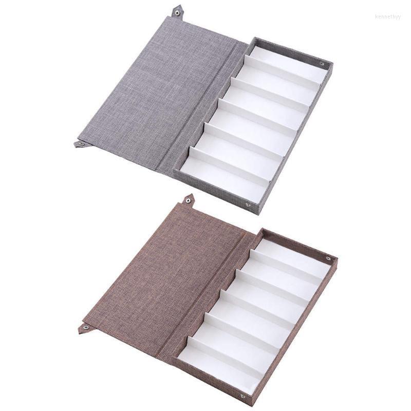 

Jewelry Pouches Bags Stylish 6 Grids Eyeglasses Case Box Storage Display Portable Organizer Tray For Sunglass Showing Earring Watches Trave