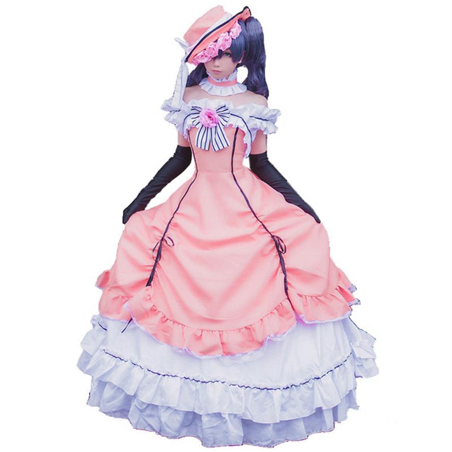 

Anime Black Butler Ciel Phantomhive Cosplay Women Victorian Medieval Ball Gown Dress Costume194J