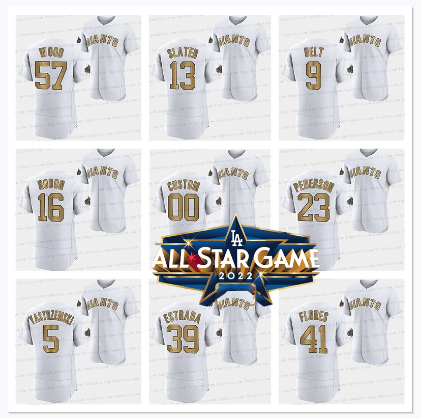 

Giants 23 Joc Pederson 2022 All-Star Game Jersey Mike Yastrzemski Buster Posey Crawford LaMonte Wade Jr Chadwick Tromp Donovan Solano Alex Wood Barry Bonds Joey Bart, Mens flexbase