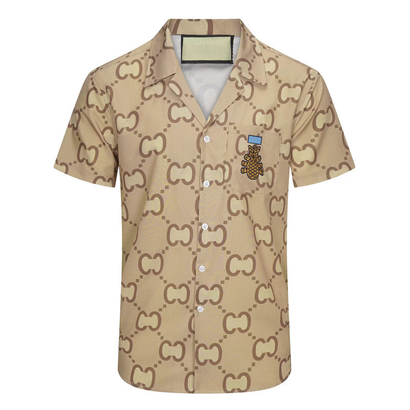 

2022SSS Fashion Mens Casual Shirts Comfortable and Breathable Solid Top In Different Colors Lapel Print Shirt Autumn Wear