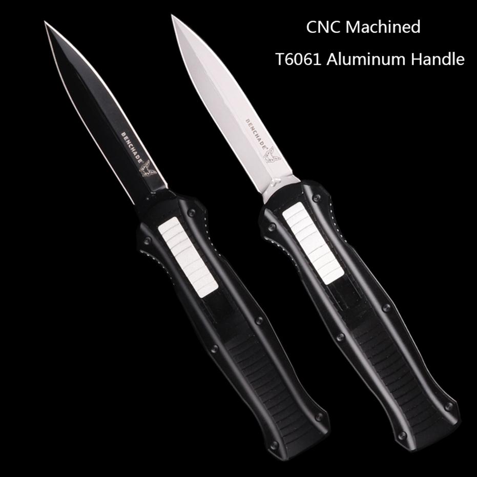 

CNC machined Benchmade knife 3300 T6061 Aviation Aluminum automatic edc D2 blade double action tactical knives point pocket knifes2656