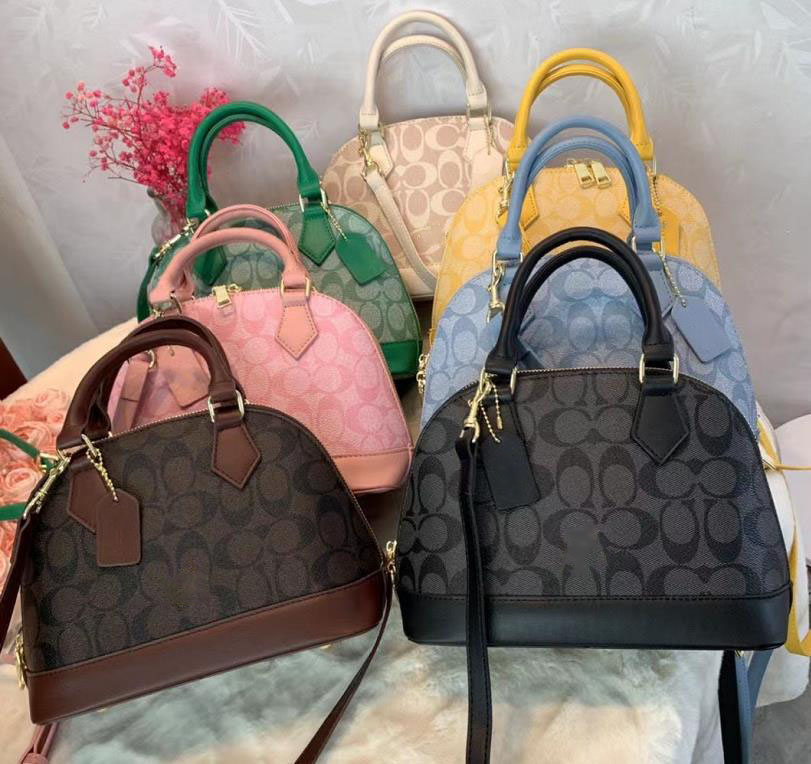 

New women's shell bag shoulder messenger bag printed handbag, Brown