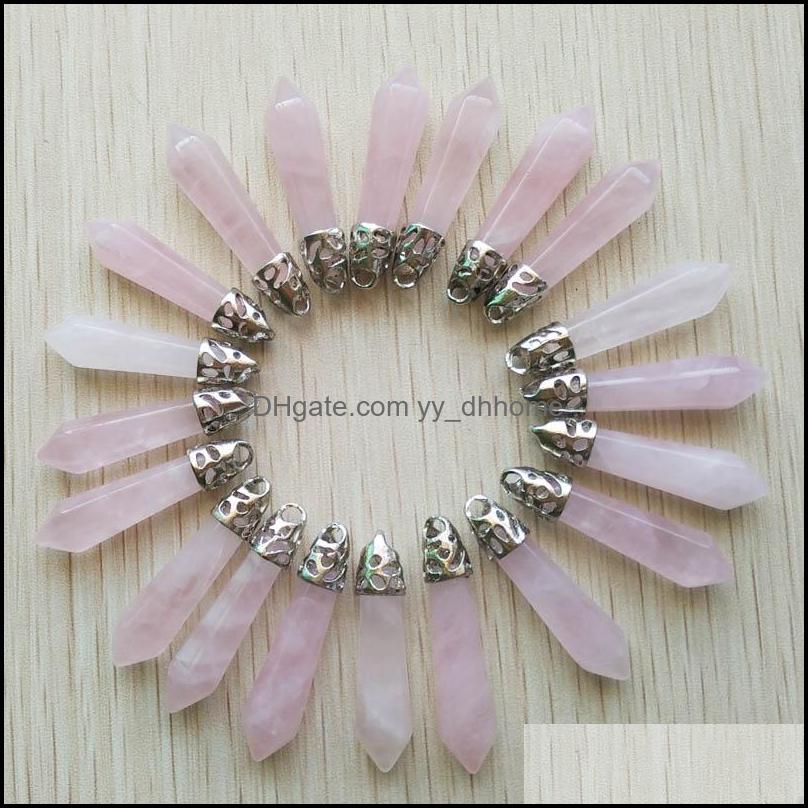 

Charms Natural Pink Roses Quartz Stone Chakra Reiki Pillar Pendum Pendants For Necklace Jewelry Making Drop Delivery 2021 Fi Yydhhome Dhozn