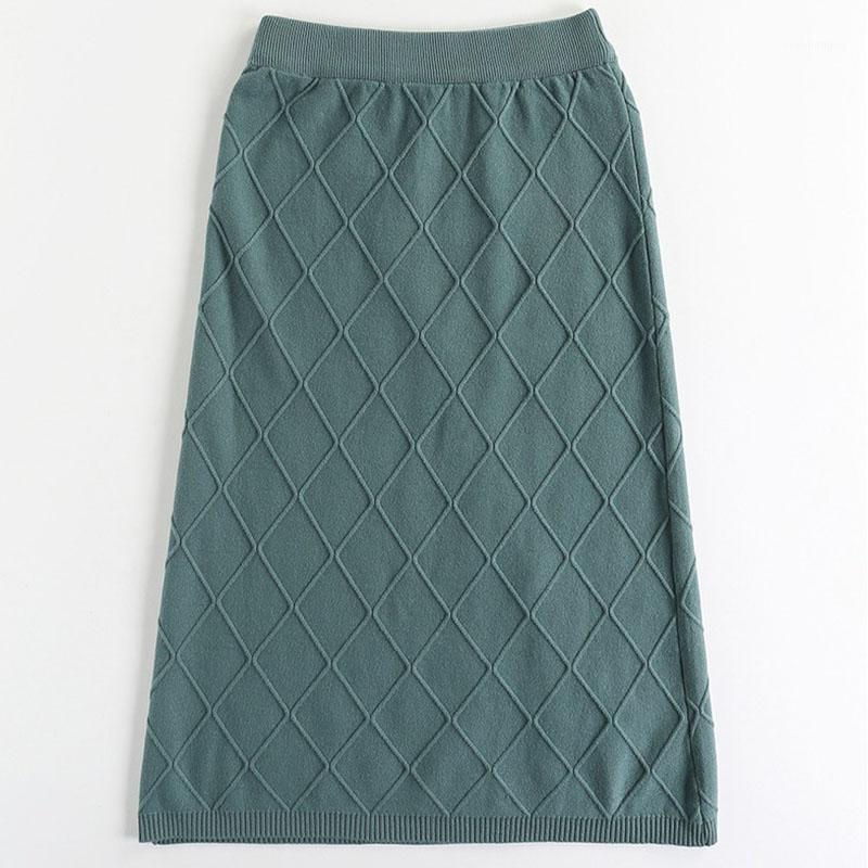 

Skirts Women High-end Skirt 2022 Autumn Winter Fashion Split Knitted Midi Korean Warm A Line High Waist Female, Yellow