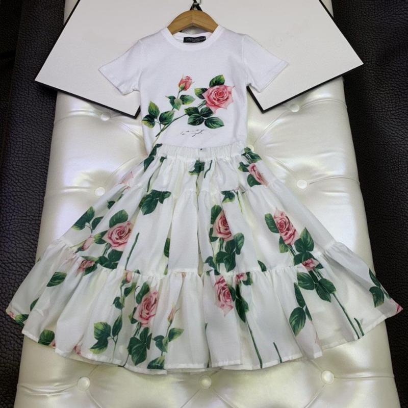

Girl's Dresses Fashion Cotton Kids Girls Clothes Sets 2pcs Vintage Floral Summer Dress SetsGirl's, Only top