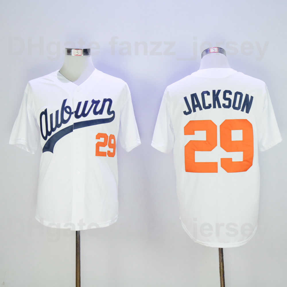 

Auburn Tigers Baseball College 29 Bo Jackson Jersey Moive University Vintage White Team Color Retro Embroidery And Sewing Breathable Pure Cotton Top Quality On Sale