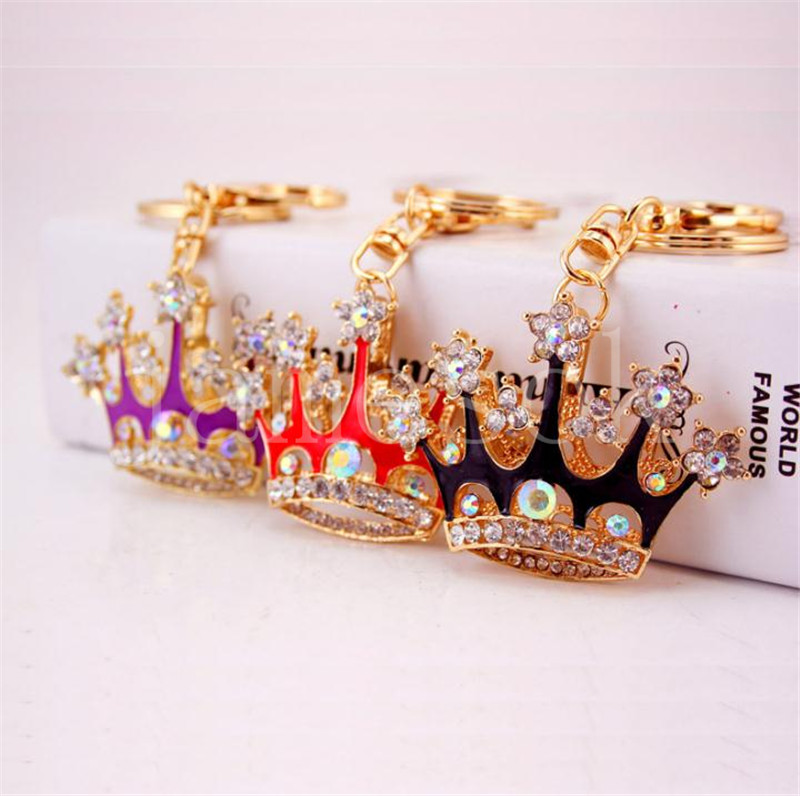 

Party Favor Bling Bling-crystal crown Keychains Handbag Car Key Ring Cute bag Pendant Key Chains Keychain Small Gifts de530