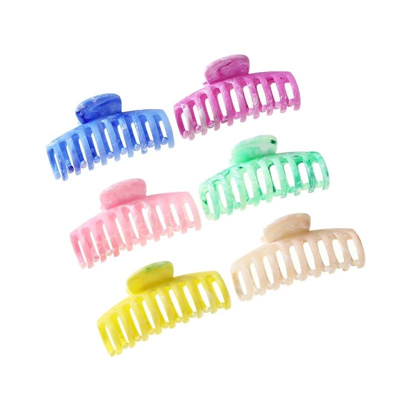 

9cm Ponytail Clip For Women Fashion Korean Hair Claw Cilp Simple Soild Color Simple Barrettes, Mixed color