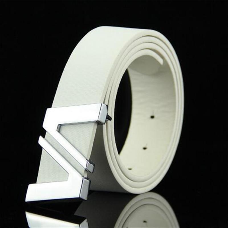 

Belts 2022 PU Leather Belt Women Fashion Pin Buckle Jeans Men Fancy Black Vintage Trendy Wraist Strap Female, White