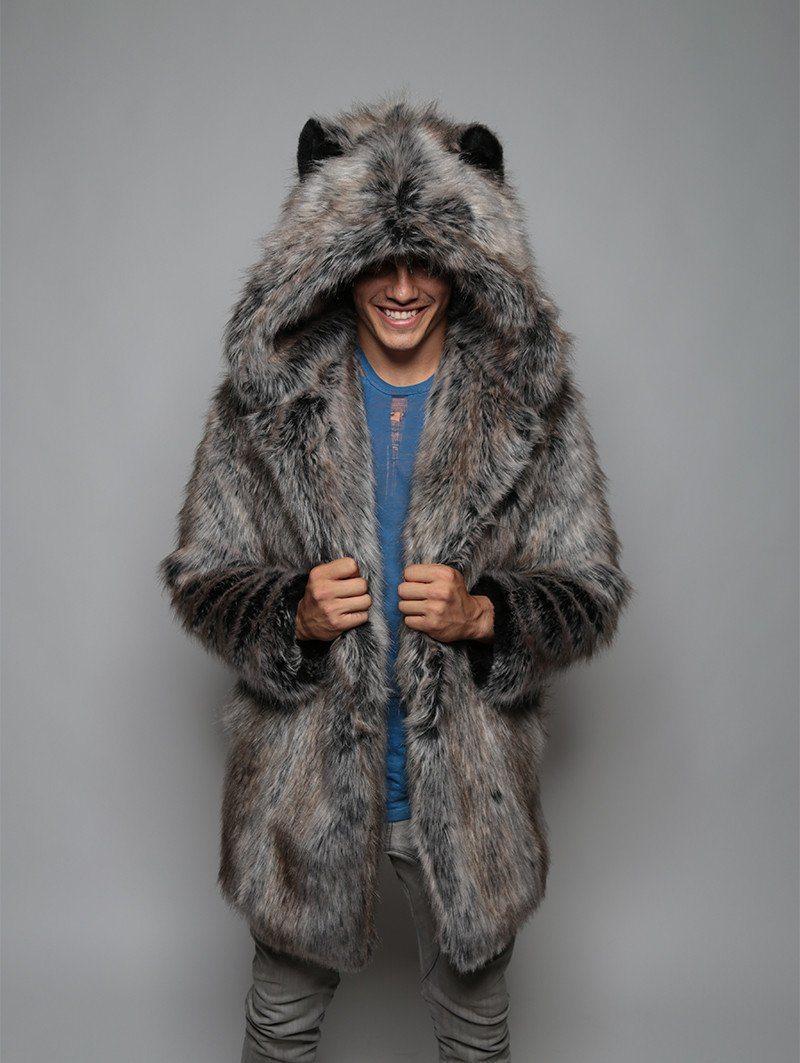 

Men' Jackets Winter Women Men Faux Fur Coat 2022 Casual Plus Size Couple Hooded Jacket Cat Ear Warm Long Sleeve OvercoatMen' Men'sMen, Gray