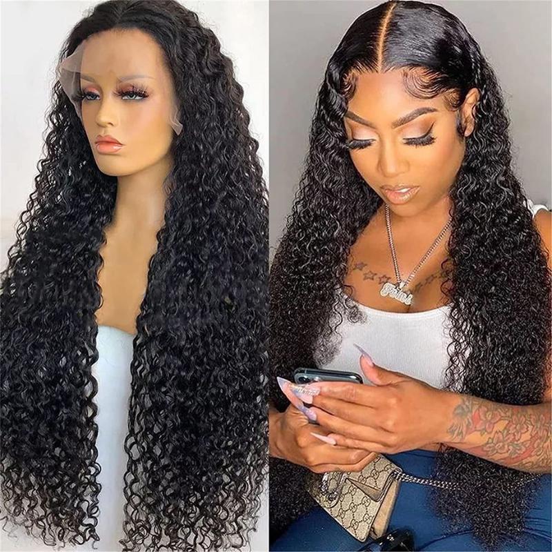 

Lace Wigs 32inch HD Transparent Frontal Wig Human Hair For Women Brazilian Kinky Curly 13x4 Front On SaleLace, 4x4x1 t lace wig